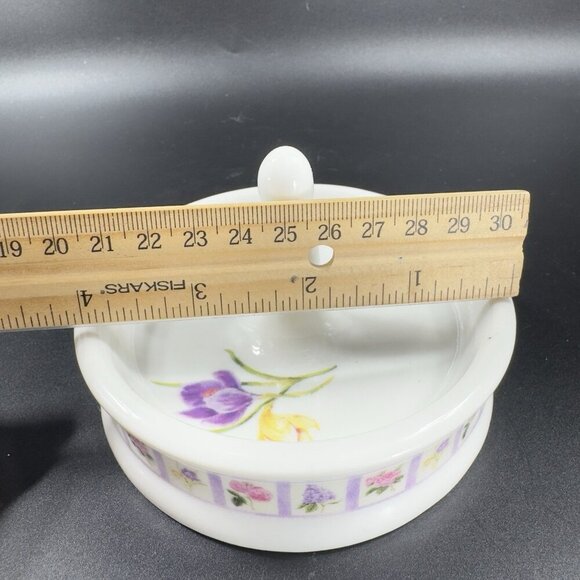 Bill Barnes White Porcelain Ceramic Ring Holder With Flowers Trinket Dish Holder - Picture 7 of 12